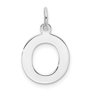 Sterling Silver Amanda Collection Medium Block Style Initial O Pendant